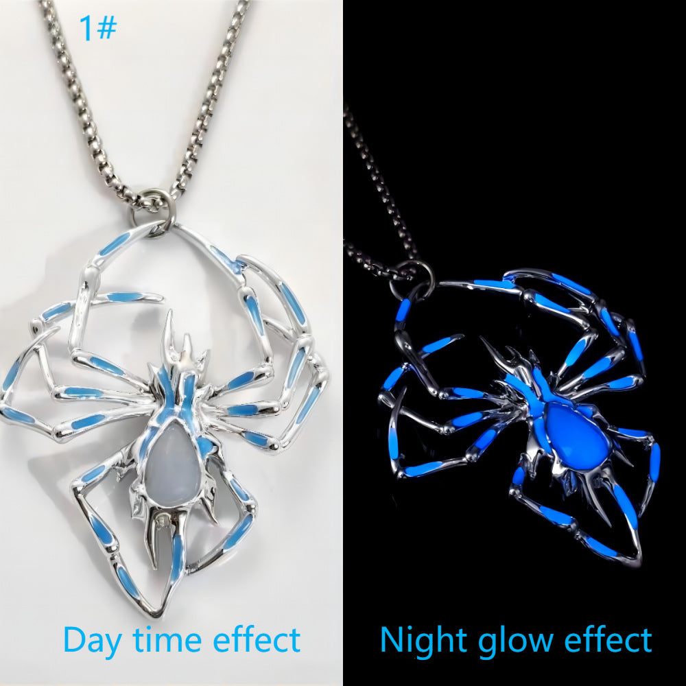 Spider Collana Gioielli Glowing Night Fluorescenza Antico Vintage Glow In The Dark Per Gli Uomini Donne Regalo