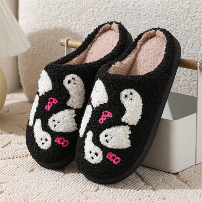 Cartoon Ghost Cotone Pantofole Per Le Donne Indoor Antiscivolo Camera Da Letto Pavimento Pantofola Inverno Casa Scarpe