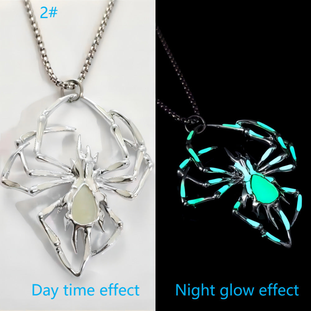 Spider Collana Gioielli Glowing Night Fluorescenza Antico Vintage Glow In The Dark Per Gli Uomini Donne Regalo