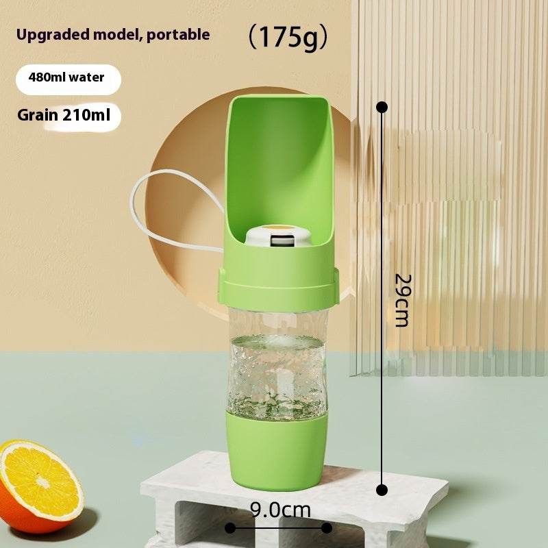 2 In 1 Viaggio Bottiglia d'acqua per cani Animale domestico Distributore d'acqua Alimentatore Alimentatore per bere Alimentatore per acqua di uscita per cani Animali domestici Tazza portatile per esterni Prodotti per animali domestici