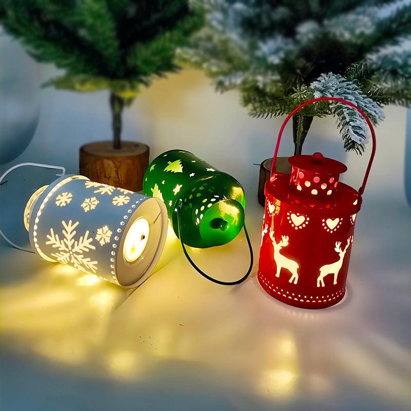 Luci della candela di Natale Lanterne piccole LED Luci del vento Candele elettroniche Stile nordico Decorazioni creative per le vacanze