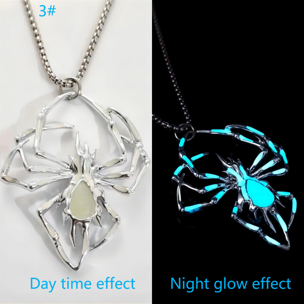 Spider Collana Gioielli Glowing Night Fluorescenza Antico Vintage Glow In The Dark Per Gli Uomini Donne Regalo