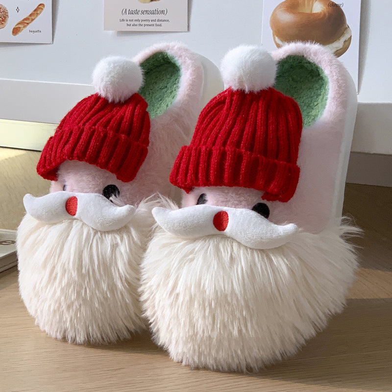 Carino Natale Babbo Natale Home Pantofole Inverno Caldo Indoor Antiscivolo Pavimento Scarpe di Peluche