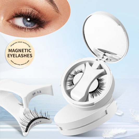 Magnetico Ciglia finte Scatola di immagazzinaggio integrata Magnete senza colla Ciglia finte Strumenti di trucco naturale con applicatore