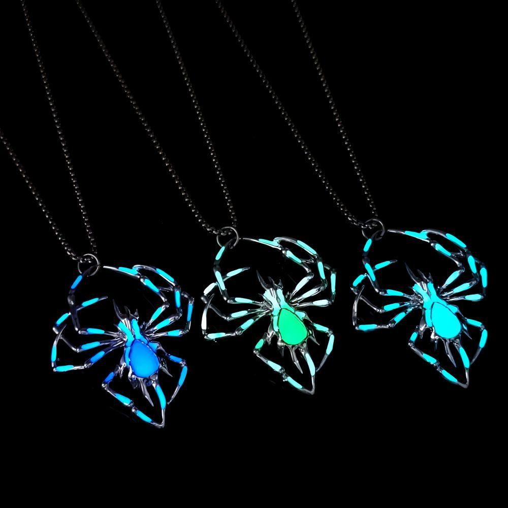 Spider Collana Gioielli Glowing Night Fluorescenza Antico Vintage Glow In The Dark Per Gli Uomini Donne Regalo