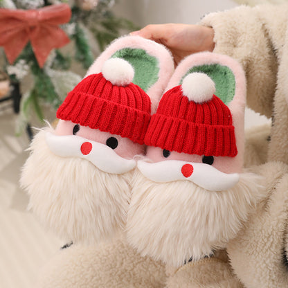 Carino Natale Babbo Natale Home Pantofole Inverno Caldo Indoor Antiscivolo Pavimento Scarpe di Peluche