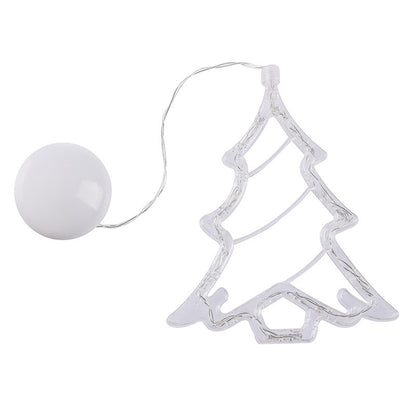 Lampadario a ventosa a LED di Natale Luci per pupazzo di neve dell'alce di Babbo Natale Lampade per decorazioni per finestre per feste di festa alimentate a batteria