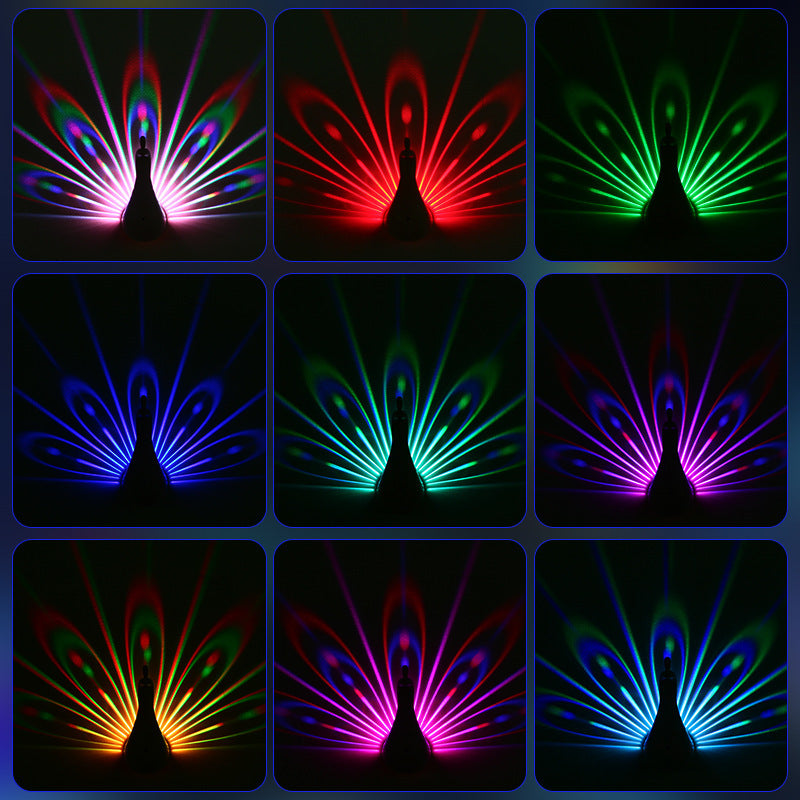 Lampada da parete Peacocks Illuminazione ambientale colorata Atmosfera creativa moderna Illuminazione animale del corpo 3D Lustre per camera da letto