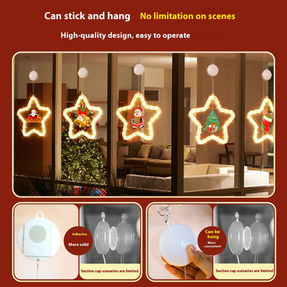 Decorazione della luce della stella di Natale Per la porta della finestra Per le vacanze