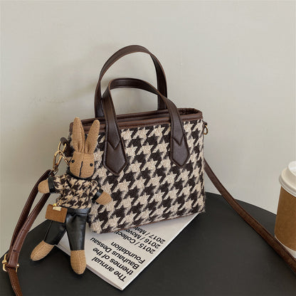 Moda Houndstooth Borse a tracolla Borse a scacchiera portatile All-match